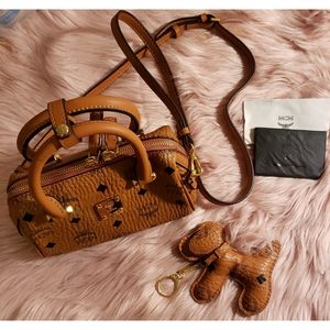 MCM Essential Visetos Boston Mini Bag.
